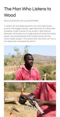 African Sculptor Patrick Manyike Hand Carved Wood Sculpture-Rare! One Of A Kind