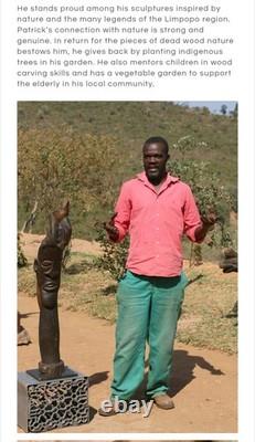 African Sculptor Patrick Manyike Hand Carved Wood Sculpture-Rare! One Of A Kind
