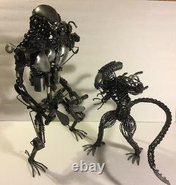 Alien vs Predator Collectible Metal Art Sculptures Unique One of a Kind