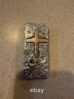 Aluminum Bullion With Embedded Copper Cross, Awesome One Of A Kind Piece