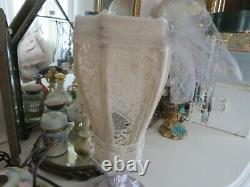 Amazing One of a Kind Vintage Lamp withassorted Lace Tambour Lace Romantic Chic