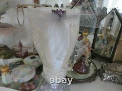 Amazing One of a Kind Vintage Lamp withassorted Lace Tambour Lace Romantic Chic