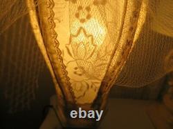 Amazing One of a Kind Vintage Lamp withassorted Lace Tambour Lace Romantic Chic