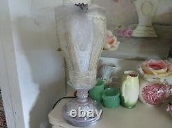 Amazing One of a Kind Vintage Lamp withassorted Lace Tambour Lace Romantic Chic