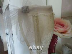 Amazing One of a Kind Vintage Lamp withassorted Lace Tambour Lace Romantic Chic