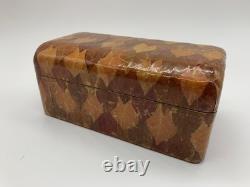 Amazing Vintage Leaves Decoupage Folk Art One of a Kind Box