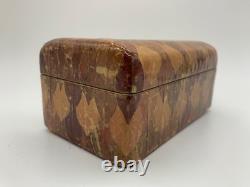 Amazing Vintage Leaves Decoupage Folk Art One of a Kind Box