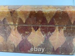 Amazing Vintage Leaves Decoupage Folk Art One of a Kind Box