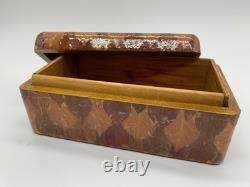 Amazing Vintage Leaves Decoupage Folk Art One of a Kind Box