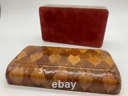 Amazing Vintage Leaves Decoupage Folk Art One of a Kind Box