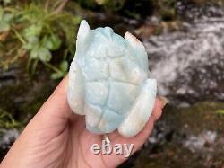Amazonite Mermaid Stone Carving One Of A Kind Ocean Goddess Turtle Blue Crystal