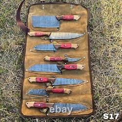 Americano Cutlery One Of A Kind Damascus Kitchen Chef Knife Set Of 8 Pieces S17