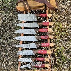 Americano Cutlery One Of A Kind Damascus Kitchen Chef Knife Set Of 8 Pieces S17