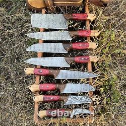 Americano Cutlery One Of A Kind Damascus Kitchen Chef Knife Set Of 8 Pieces S17