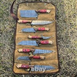 Americano Cutlery One Of A Kind Damascus Kitchen Chef Knife Set Of 8 Pieces S17