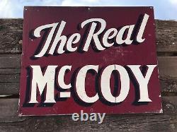 Antique Advertising Sign, The Real McCoy, ORIGINAL ONE OF A KIND Steel One-Sided