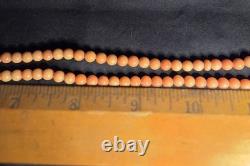 Antique Angel Skin Pink Coral Prayer Beads with Tassel Rare & One Of A Kind