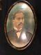 Antique Convex Bubble Glass Oval Picture Frame With One Of A Kind Pic In It