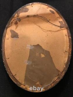 Antique Convex Bubble Glass Oval Picture Frame With One Of A Kind Pic In It