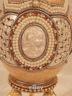 Antique Faberge Russian g 24k Gold ONE of Kind Unique Collector item 1989 HMD