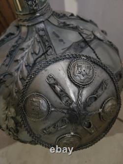 Antique Glass and Intricate Silver, 2 foot tall, Wine Decanter. One of a Kind