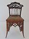 Antique Hand Made Miniature Fretwork Side Chair One Of A Kind