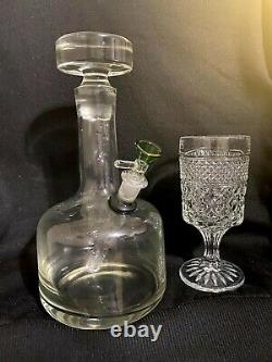 Antique One Of A Kind Crystal Decanter Bong Water Pipe Hookah 14mm