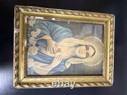 Antique One Of A Kind Framed Madonna of Tear 17X13