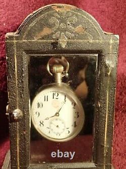 Antique One Of A Kind Pocket Watch Holder Case Locker Signed On Backside