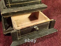 Antique One Of A Kind Pocket Watch Holder Case Locker Signed On Backside