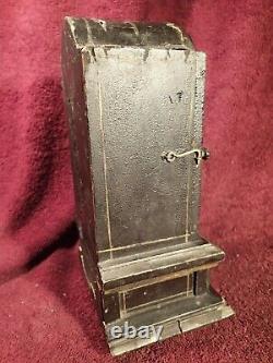 Antique One Of A Kind Pocket Watch Holder Case Locker Signed On Backside