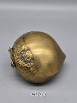 Antique One of A Kind Brass Walnut Coin Bank Stash