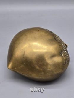 Antique One of A Kind Brass Walnut Coin Bank Stash