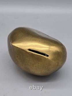 Antique One of A Kind Brass Walnut Coin Bank Stash