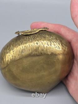 Antique One of A Kind Brass Walnut Coin Bank Stash