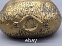 Antique One of A Kind Brass Walnut Coin Bank Stash