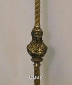 Antique One of a Kind Brass Victorian Double Light Floor Lamp Rare