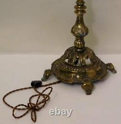 Antique One of a Kind Brass Victorian Double Light Floor Lamp Rare