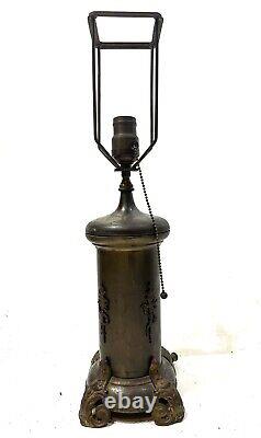 Antique One of a Kind Brass Victorian Table Lamp Rare