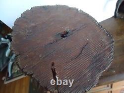 Antique One of a Kind Hand made Live Edge BURL Wood Pipe Rack / Primitive