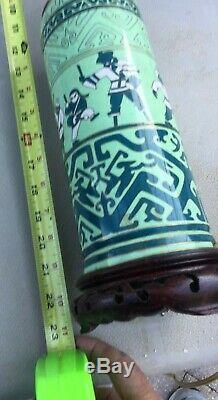 Antique One -of-a-kind Cloisonne Lamp Chinese Circus Theme