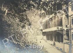 Antique Photo Original Early 1900s China Hong Kong Street View Homes Clothesline