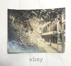 Antique Photo Original Early 1900s China Hong Kong Street View Homes Clothesline