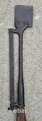 Antique Primitive Bark Spud Saw Combo Forged One of a Kind Timber Framing Tool