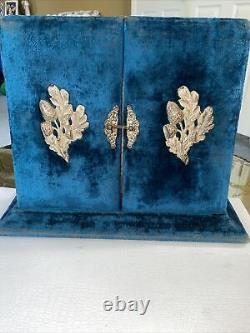 Antique Rare One Of A Kind victorian Blue velvet photo album