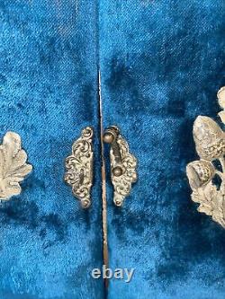 Antique Rare One Of A Kind victorian Blue velvet photo album