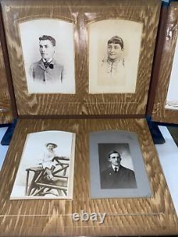 Antique Rare One Of A Kind victorian Blue velvet photo album