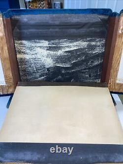 Antique Rare One Of A Kind victorian Blue velvet photo album