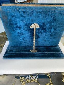 Antique Rare One Of A Kind victorian Blue velvet photo album