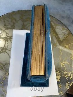 Antique Rare One Of A Kind victorian Blue velvet photo album